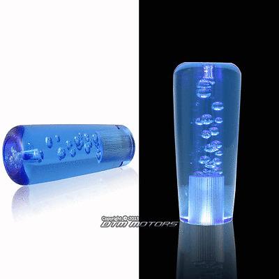 Universal 100mm blue bubble white led illuminated stick shift screw on knob