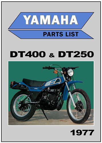 Yamaha parts manual dt400 dt250 dt400d dt250d 1977 replacement spares catalog