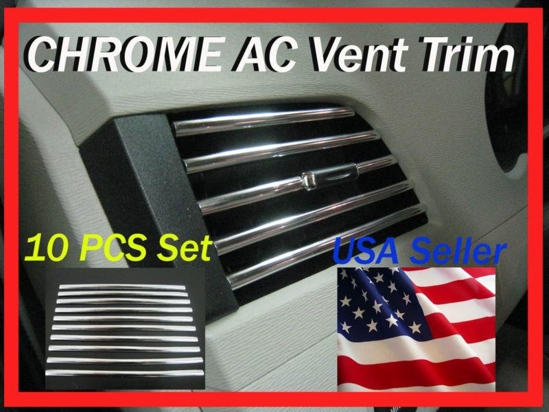 (10pcs) chrome ac vent trim dash molding interior audi10