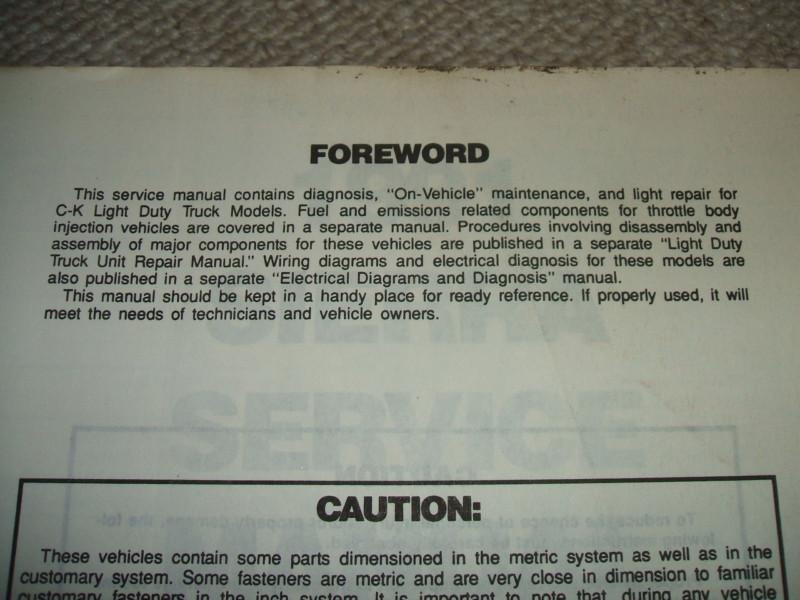Original 1991 GMC Sierra C/K Truck Factory Service Manual Gas & Diesel , US $45.00, image 2