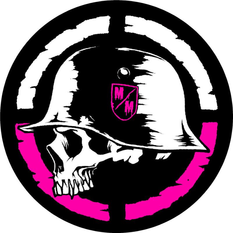 Metal mulisha skull decals stickers - metal mulisha bullseye 1 - 24 inch pink