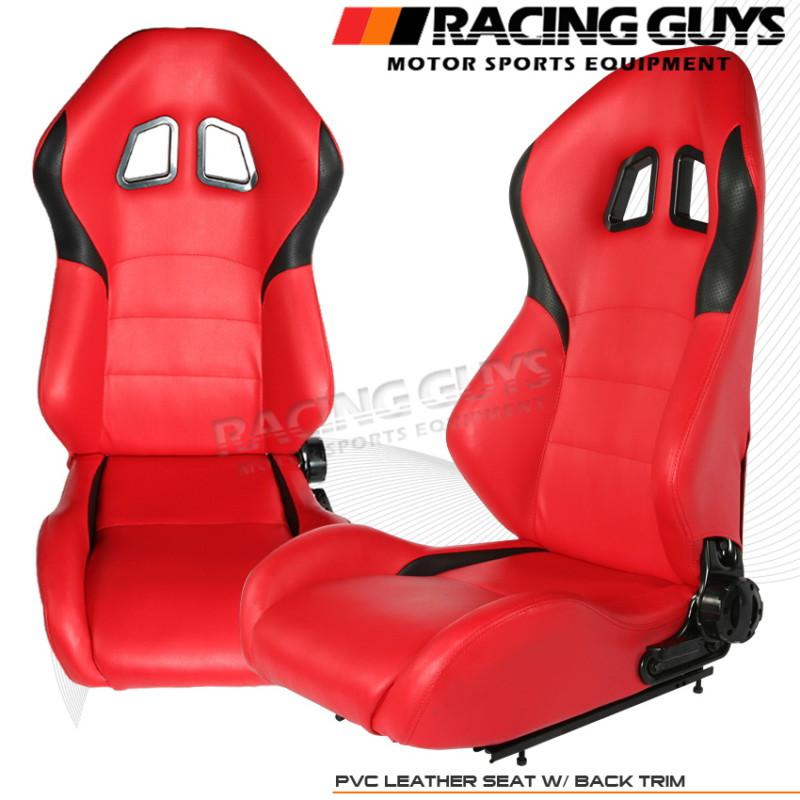 Red pvc leather racing seats mazda ford chevy universal