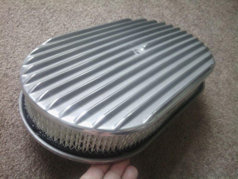  vintage finned aluminum 4-barrel air cleaner - never used - rat rot gasser