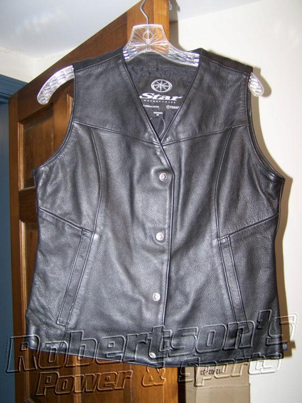 Vstar motorcycle yamaha ladies womens leather vest motorcycle vest new med