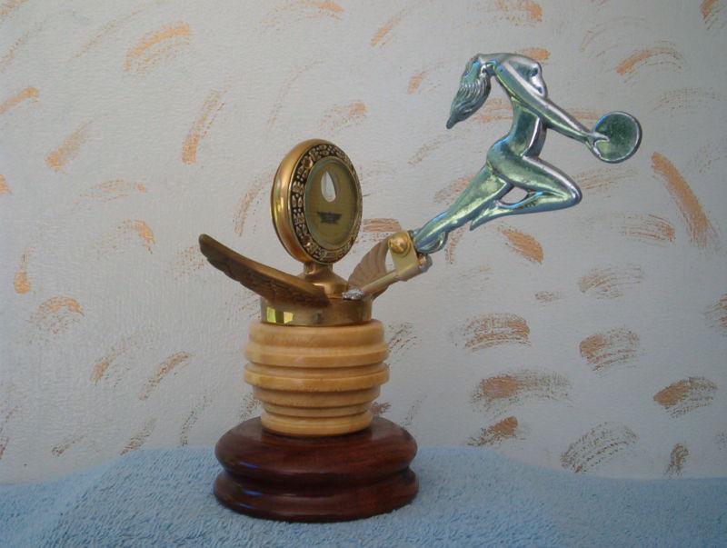 Ford Moto Meter Winged Radiator Cap Mascot Badge Hood Ornament Emblem Man Cave, US $129.00, image 2