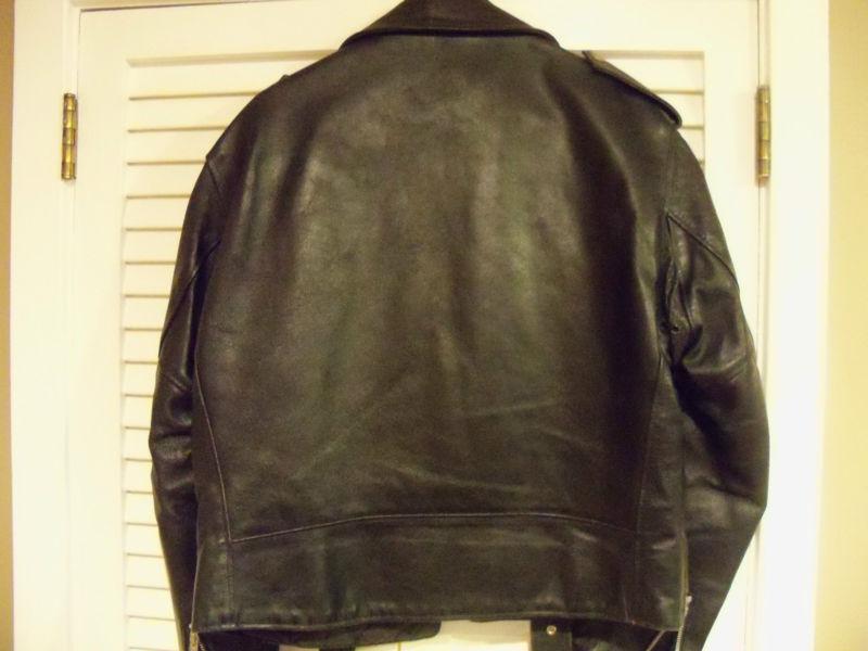Schott Leather Motorcycle Jacket 1980's Size 44 Nice Condition, US $180.00, image 2