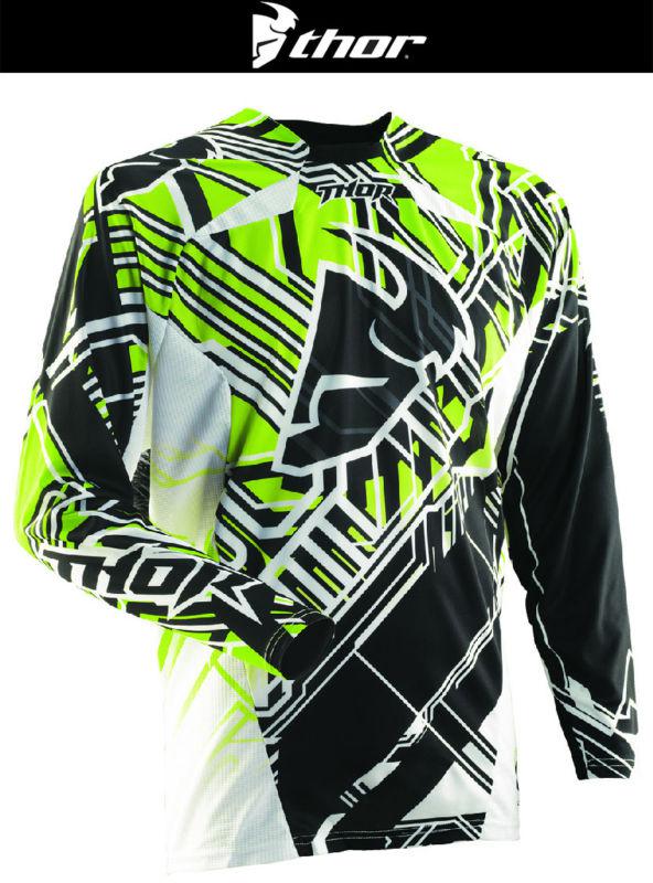 Thor youth phase fusion green black white dirt bike jersey motocross mx atv 2014