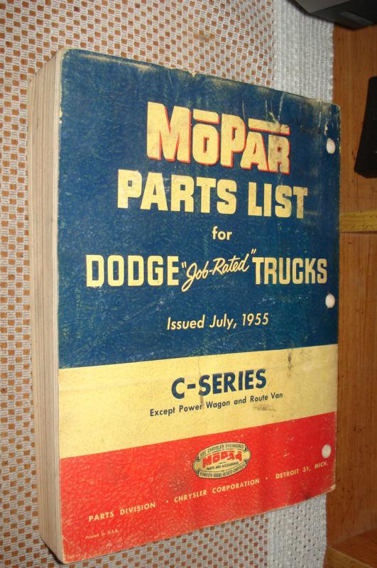 Purchase 1955 DODGE TRUCK PARTS BOOK ORIGINAL RARE MOPAR LIST CATALOG C