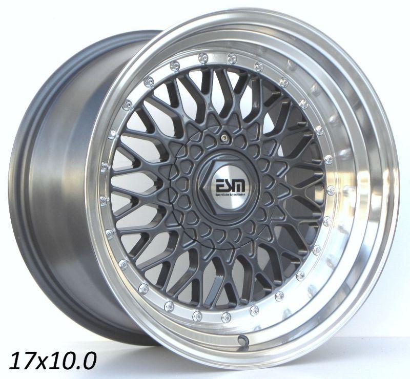 17x8.5 17x10 17" rs style wheels 5x120 esm 002r bmw 5 7 series 525i 740i e30