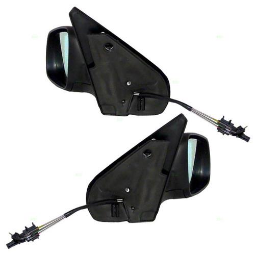 Purchase New Pair Set Manual Remote Side View Mirror with Blue Tinted Glass & Housing VW in