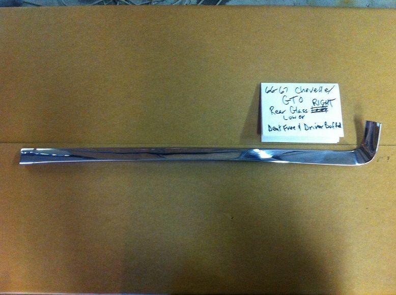 66,67 chevelle gto rear glass trim molding right lower restored dent free driver