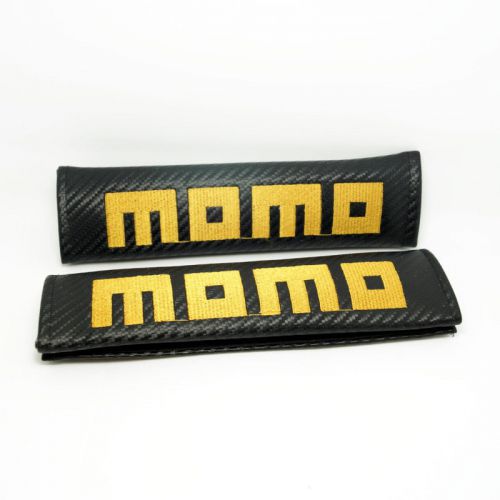 2x car carbon fiber texture seat belts cover shoulder pads for momo #4158
