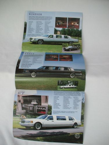 Cadillac &amp; lincoln stretch  limousine , federal  coach    sales folder 1990-1992