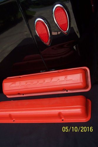 265 v-8 staggered hole cylinder head "chevrolet" script oem valve covers lh rh