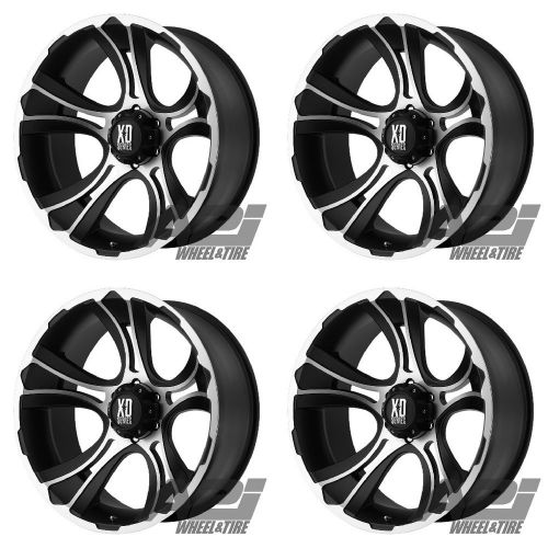 Set 4 17" xd xd801 crank black machined chevy gmc 8 lug truck wheels 17x9 8x6.5