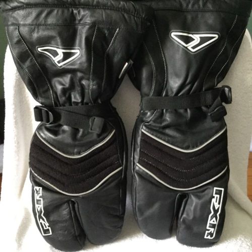 Fxr-snow leather index adult waterproof gloves/mitts, black, xl