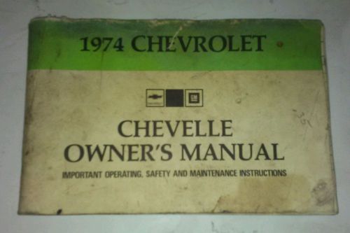 Chevy chevelle owners manual oem 1974