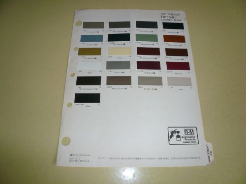 1981 lincoln mark r-m color chip paint sample - vintage