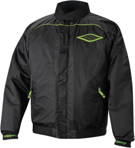 Slippery float adult mens motorcycle coat all sizes-black/green-sm