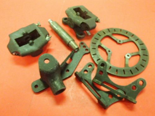 Race go kart tecno front brake parts lot shifter tag caliper disc brackets honda