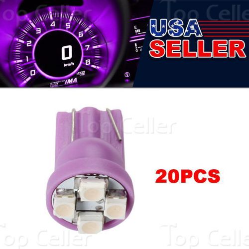 20x purple t10 hole 4-smd panel gauge cluster dash led light bulbs 194 168 921