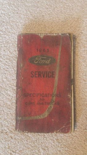 1965 65 ford service specifications for cars and trucks. mustang, falcon, more