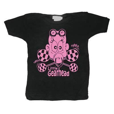 Ghh t-shirt black/pink cotton short sleeve little gearhead girl logo youth sm