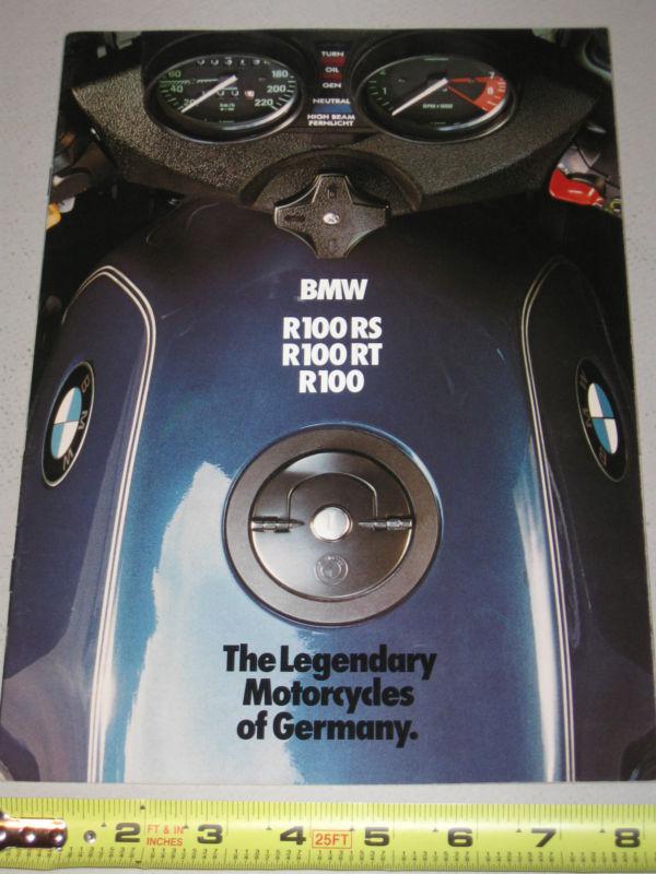 Bmw 1982 r100rs r100rt r100 motorcycle brochure