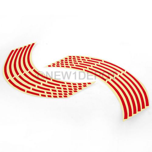 Purchase 12 Red Rim Wheel Strips Sticker Reflective Tape Motorcycle 16