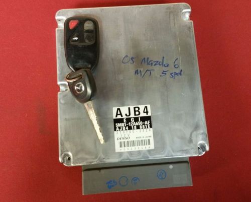 05 mazda 6 mt 5 speed 3.0l v6 ecu ecm engine computer w/ key ajb4 5m81-12a650-af