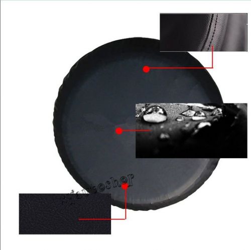 Completely black for 15" spare wheel tire cover made by pvc synthetic leather