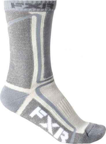 Fxr womens mission riding athletic socks (1 pair)  -  white/grey  -  os