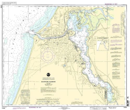 Noaa chart manistee harbor and manistee lake 24th edition 14938