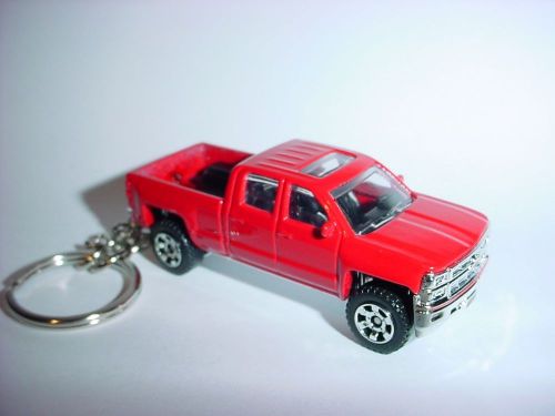 New 3d 2014 red  chevrolet silverado 1500 custom keychain keyring key 4x4 chevy