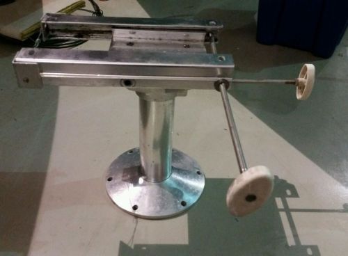 Aluminum boat seat pedestal with swivel &amp; slide for large helm seat-free shippin