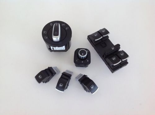 Vw golf mk5 6 7 jetta passat tiguan chrome window headlight mirror switch set
