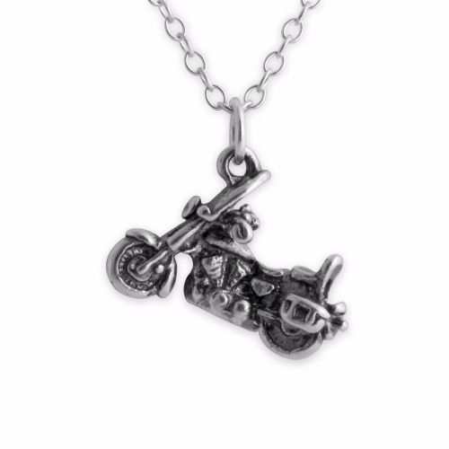 925 sterling silver 3d motorcycle harley style charm pendant #azaggi p0152s