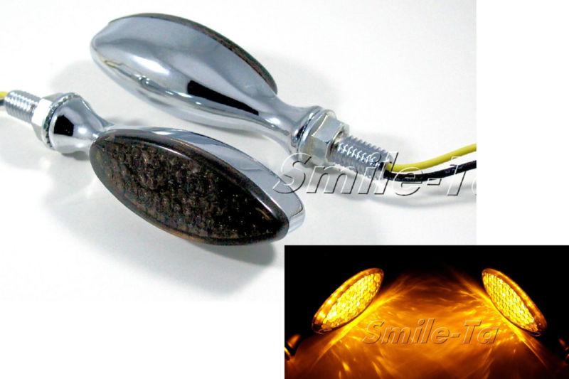 Motorcycle led turn signal kawasaki dual sport dirt bike supermoto metal smoke ^