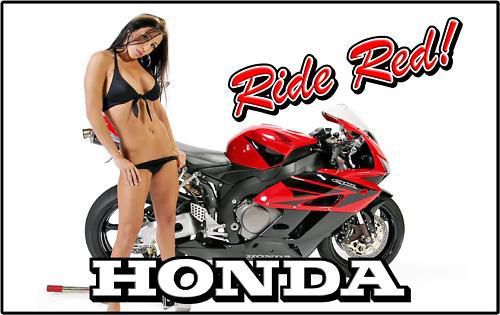 Honda streetbike banner cbr rr motorcyle girl bikini flag sign