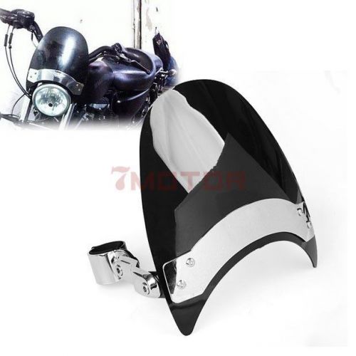1x motorcycle wind screen shield dark tint w/ 38-45mm fork for harley softail 7m