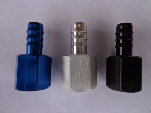 Blue fitting for  fuel line 6an female threads to 3/8"barb