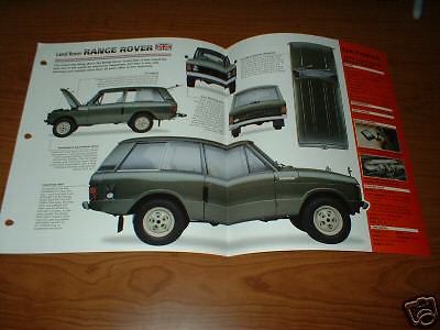 ★★1970 land rover range rover spec sheet brochure poster print photo 70 80★★