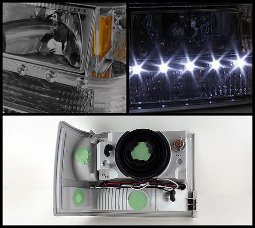 SMOKED 93-98 GRAND CHEROKEE 3IN1 BUMPER+CORNERR+LED HEADLIGHTS HEAD LIGHTS SET, US $131.99, image 2