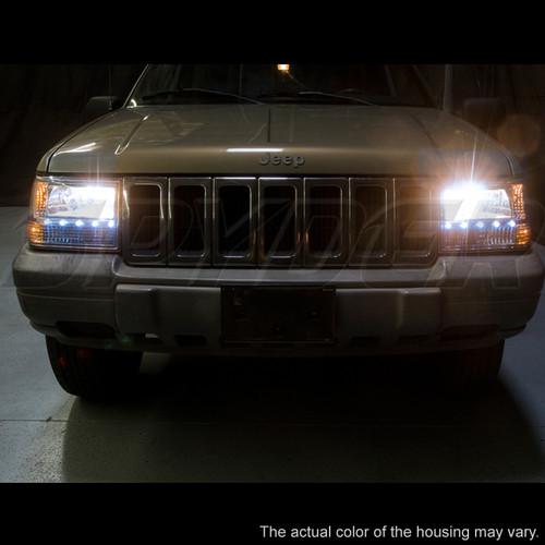 SMOKED 93-98 GRAND CHEROKEE 3IN1 BUMPER+CORNERR+LED HEADLIGHTS HEAD LIGHTS SET, US $131.99, image 4