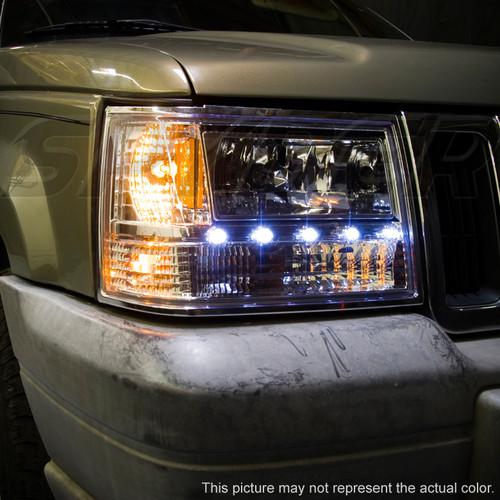 SMOKED 93-98 GRAND CHEROKEE 3IN1 BUMPER+CORNERR+LED HEADLIGHTS HEAD LIGHTS SET, US $131.99, image 5