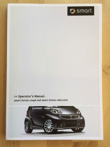 New smart pure, passion &amp; brabus english owner&#039;s manual 2008-15 coupe, cabriolet