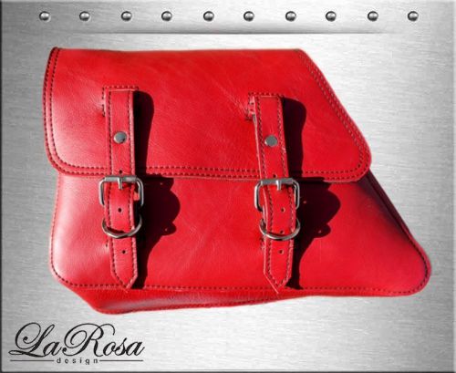 1982-2003 la rosa red leather harley sportster 1200 883 xl left solo saddlebag