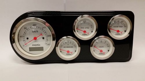 1948 1949 1950 ford truck 5 gauge cluster white metric