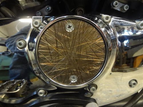 Harley davidson ignition points cover titanium hand made in the usa evo chopper