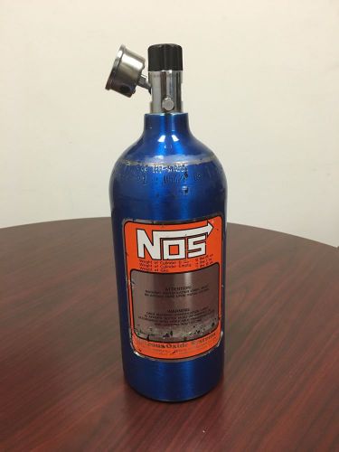 Nos 14710nos nitrous bottle 2 lb. 10.25&#034; x 4 3/8&#034; with pressure gauge.